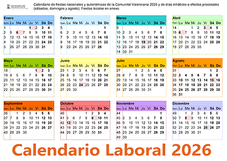 Calendario Laboral 2026 - Comunidad Valenciana
